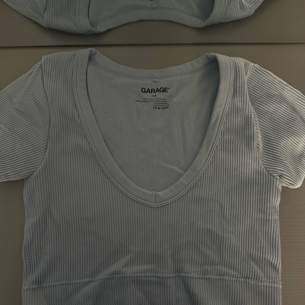 Garage Women's light blue Ribbed Top